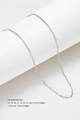 14K Solid Gold 1.6MM Diamond Cut Rolo Round Pendant Chain Necklace