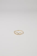 14K Solid Gold M Infinity Stackable Ring - Pretty At Sam