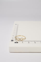 14K Solid Gold M Infinity Stackable Ring - Pretty At Sam