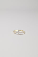 14K Solid Gold CZ Cross Statement Ring - Pretty At Sam