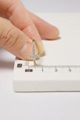 14K Solid Gold CZ Cross Statement Ring - Pretty At Sam