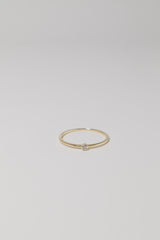 14K Solid Gold CZ Simple Bezel Setting Stackable Ring - Pretty At Sam