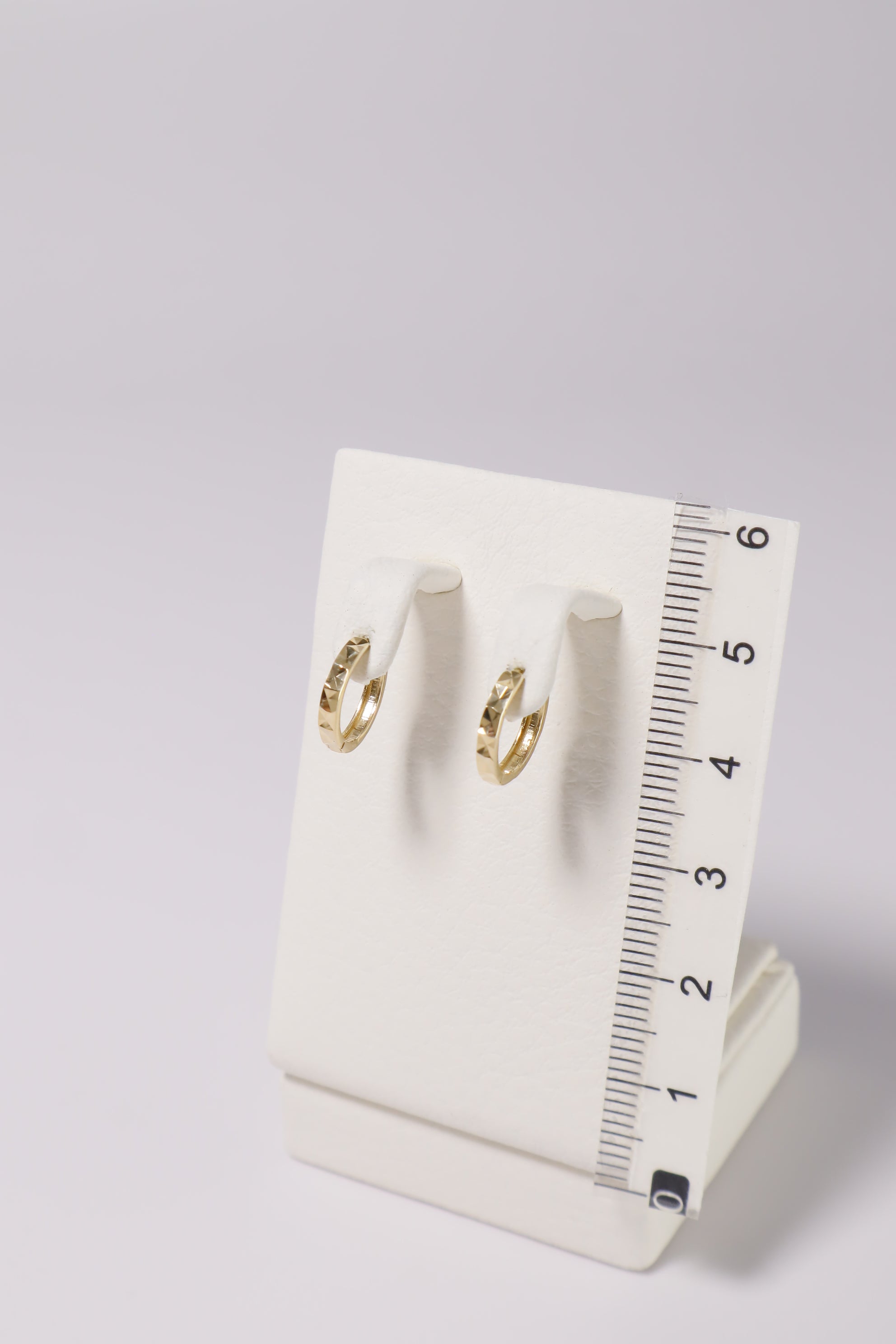 14K Solid Gold 10mm Diamond Cut Hoop Earring - Pretty At Sam