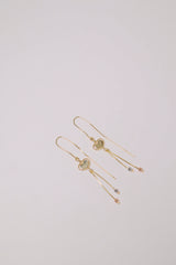14K Solid Gold Heart Box Chain Dangle Hook Threader Earring - Pretty At Sam