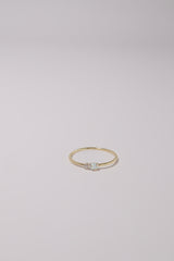 14K Solid Gold Opal CZ Stone Ring - Pretty At Sam