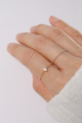 14K Solid Gold Opal Marquise Stone Ring - Pretty At Sam