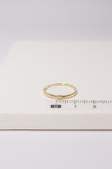 14K Solid Gold Square Opal Bezel Setting Ring - Pretty At Sam