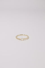 14K Solid Gold Opal Stone Linked Chain Ring - Pretty At Sam