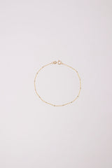 14K Solid Gold Diamond Cut Thin Simple Bracelet - Pretty At Sam