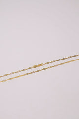 14K Solid Gold 4mm Paper Clip 16" Necklace - Pretty At Sam
