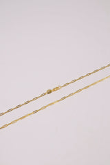 14K Solid Gold 4mm Paper Clip 16" Necklace - Pretty At Sam