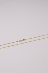 14K Solid Gold Simple Classic Cable Chain 16" Necklace - Pretty At Sam