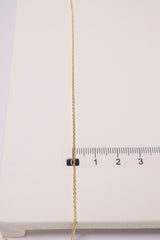 14K Solid Gold Simple Classic Cable Chain 16" Necklace - Pretty At Sam