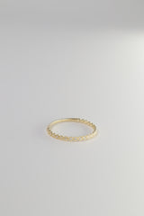 14K Solid Gold Round Cut CZ Stackable Ring - Pretty At Sam