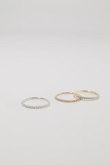 14K Solid Gold Classic Pave CZ Stackable Ring - Pretty At Sam