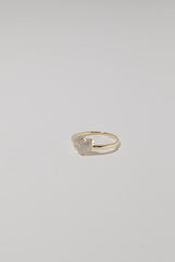 14K Solid Gold CZ XL Heart Pave Ring - Pretty At Sam
