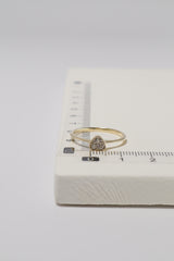 14K Solid Gold 3D Heart CZ Ring - Pretty At Sam