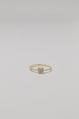 14K Solid Gold 3D Heart CZ Ring - Pretty At Sam