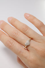 14K Solid Gold CZ XL Heart Pave Ring - Pretty At Sam