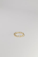 14K Solid Gold CZ M H Chain CZ Ring - Pretty At Sam