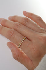 14K Solid Gold CZ M H Chain CZ Ring - Pretty At Sam