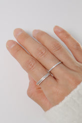 14K Solid Gold Classic Pave CZ Stackable Ring - Pretty At Sam