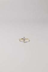 14K Solid Gold CZ Cross Statement Ring - Pretty At Sam