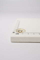 14K Solid Gold Ichthys symbol fish CZ Stone Ring - Pretty At Sam