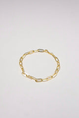 14K Solid Gold Paper Clip 10mm Bracelet - Pretty At Sam