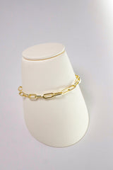 14K Solid Gold Paper Clip 10mm Bracelet - Pretty At Sam