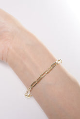 14K Solid Gold Paper Clip 10mm Bracelet - Pretty At Sam