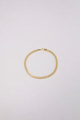 14K Solid Gold Marina Chain Lobster Clasp Bracelet - Pretty At Sam