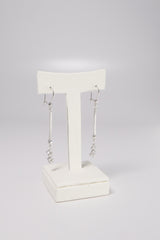 14K Solid Gold CZ Box Chain Dangle Hook Hoop Earring - Pretty At Sam