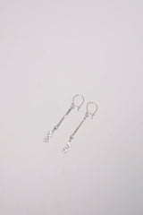 14K Solid Gold CZ Box Chain Dangle Hook Hoop Earring - Pretty At Sam