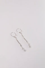 14K Solid Gold CZ Box Chain Dangle Hook Hoop Earring - Pretty At Sam