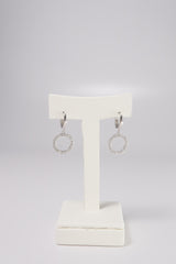 14K Solid Gold 10mm CZ Disc Donut Dangle Earring - Pretty At Sam