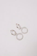 14K Solid Gold 10mm CZ Disc Donut Dangle Earring - Pretty At Sam