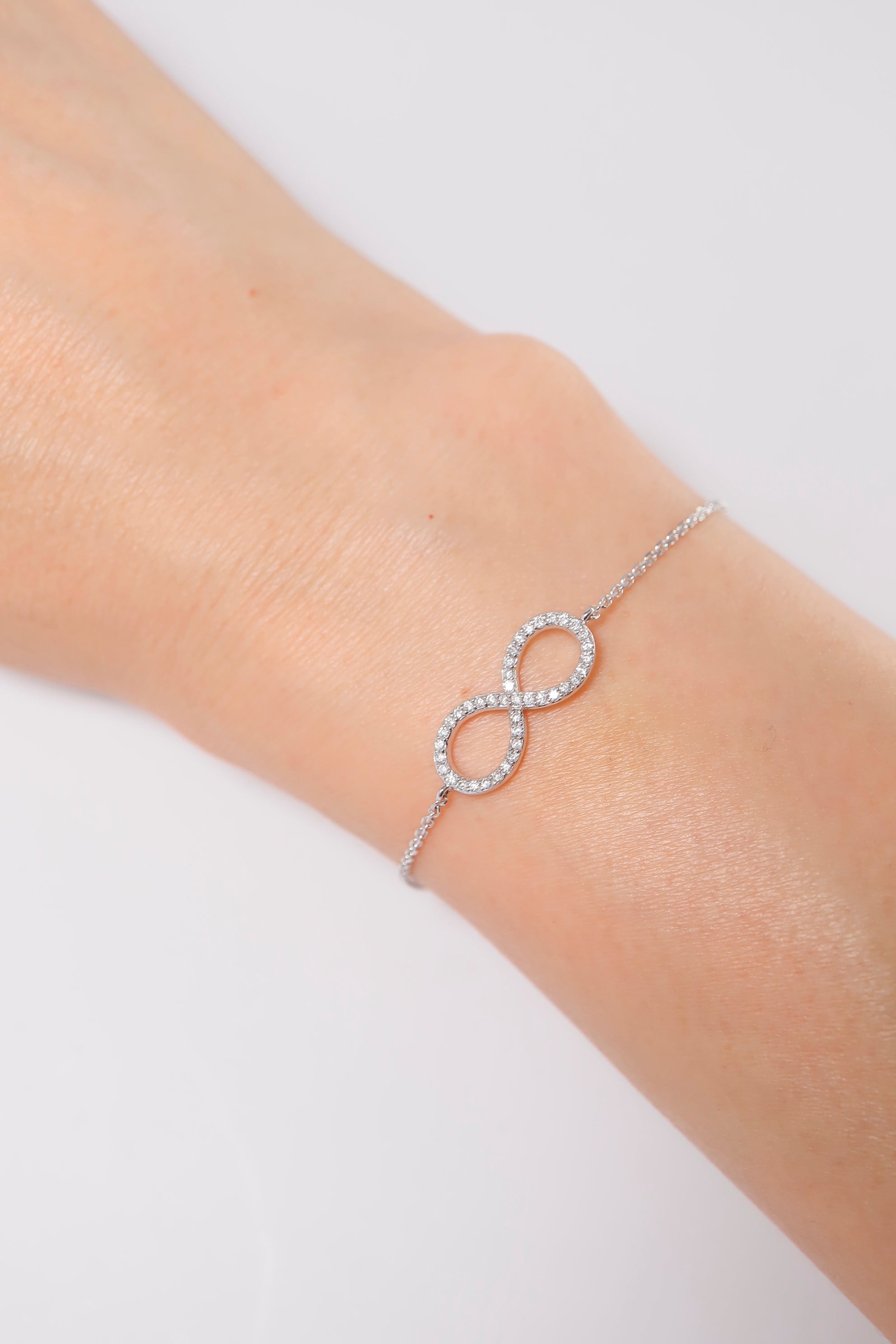 14K Solid Gold Natural Diamond Infinity Pave Bracelet - Pretty At Sam