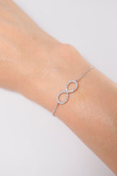 14K Solid Gold Natural Diamond Infinity Pave Bracelet - Pretty At Sam