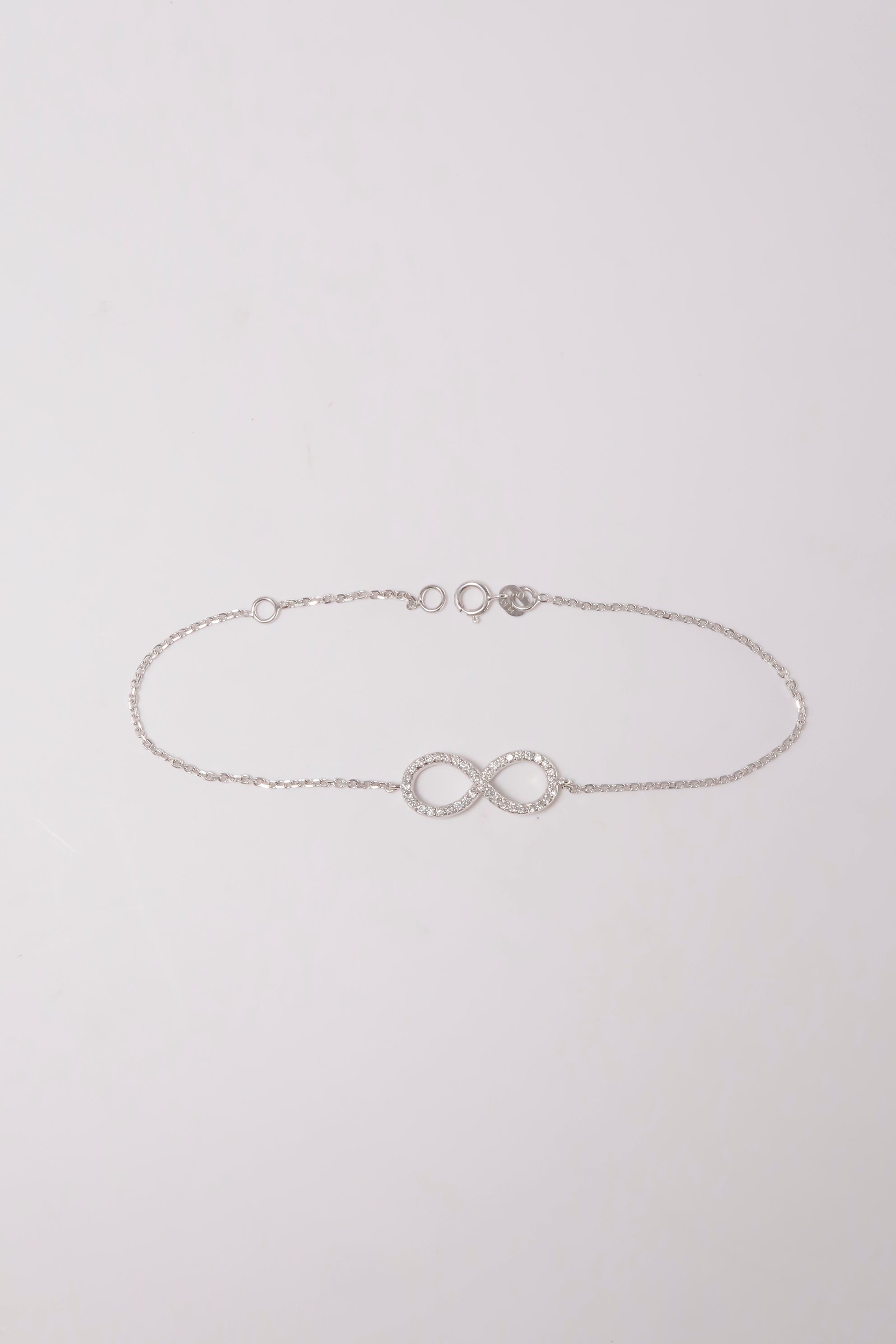 14K Solid Gold Natural Diamond Infinity Pave Bracelet - Pretty At Sam
