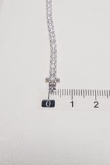 14K Solid White Gold 2.3mm Lab Round Cut Tennis Bracelet - Pretty At Sam