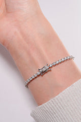 14K Solid White Gold 2.3mm Lab Round Cut Tennis Bracelet - Pretty At Sam