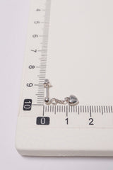 14K Solid Gold Heart Dangle Screw Back Earring - Pretty At Sam