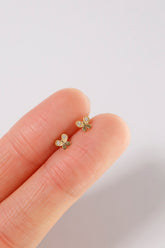 14K Solid Gold XXS Butterfly Screw Back Earring - Pretty At Sam