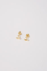 14K Solid Gold XXS Flower Screw Back Earring - Pretty At Sam