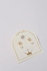 14K Solid Gold XXS CZ Bezel Setting and Pearl Screw Back Earring - Pretty At Sam