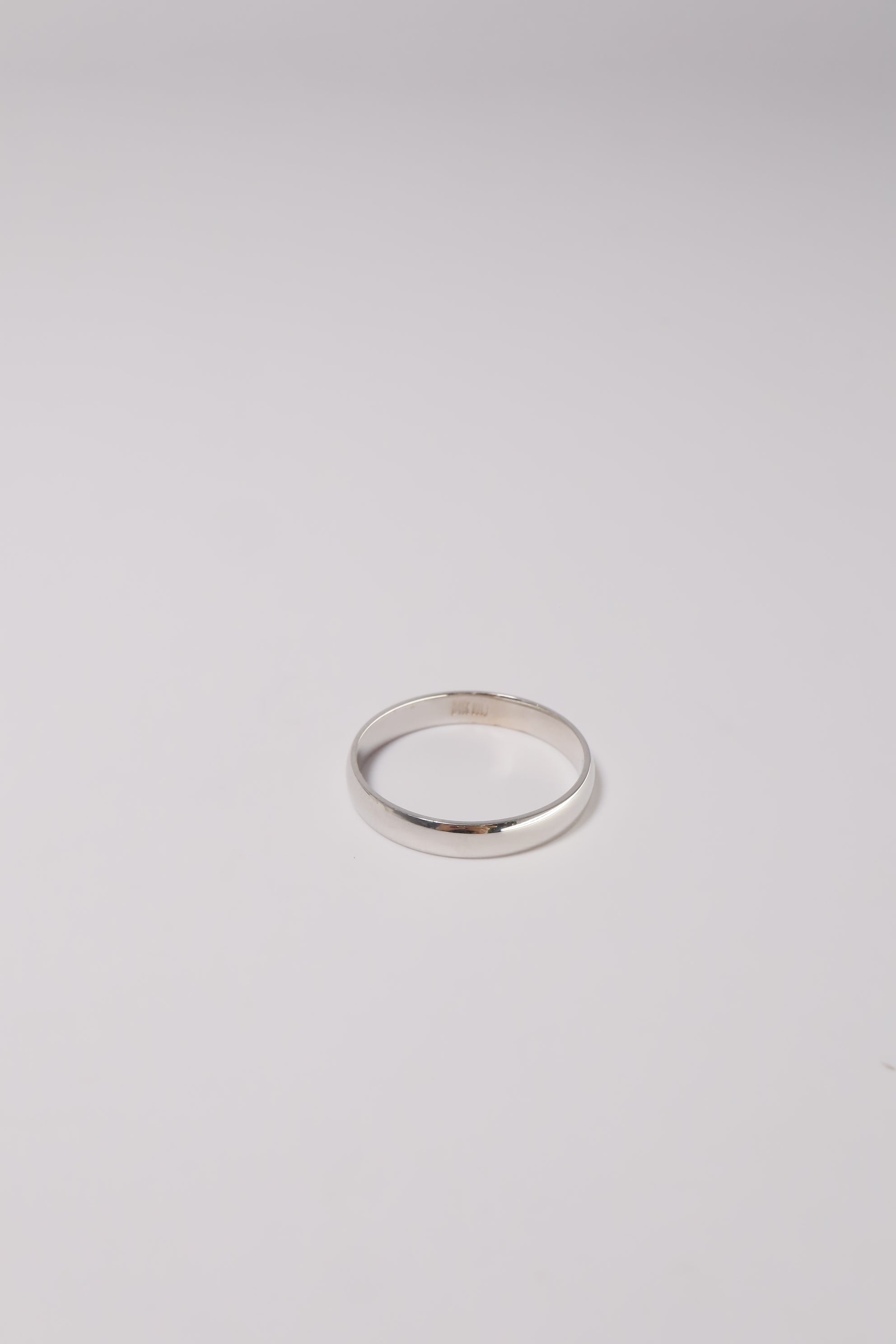 14K Solid White Gold 3mm Simple Round Cut Couple Ring - Pretty At Sam
