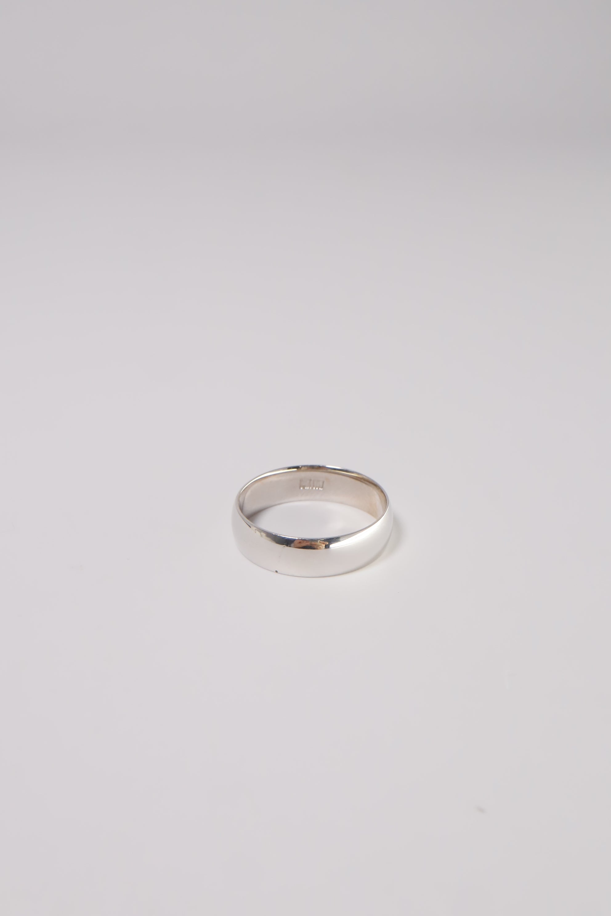 14K Solid White Gold 5mm Simple Round Cut Couple Ring - Pretty At Sam