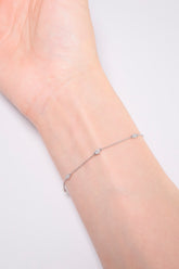 14K Solid Gold Natural Diamond Pave Chain Linked Bracelet - Pretty At Sam