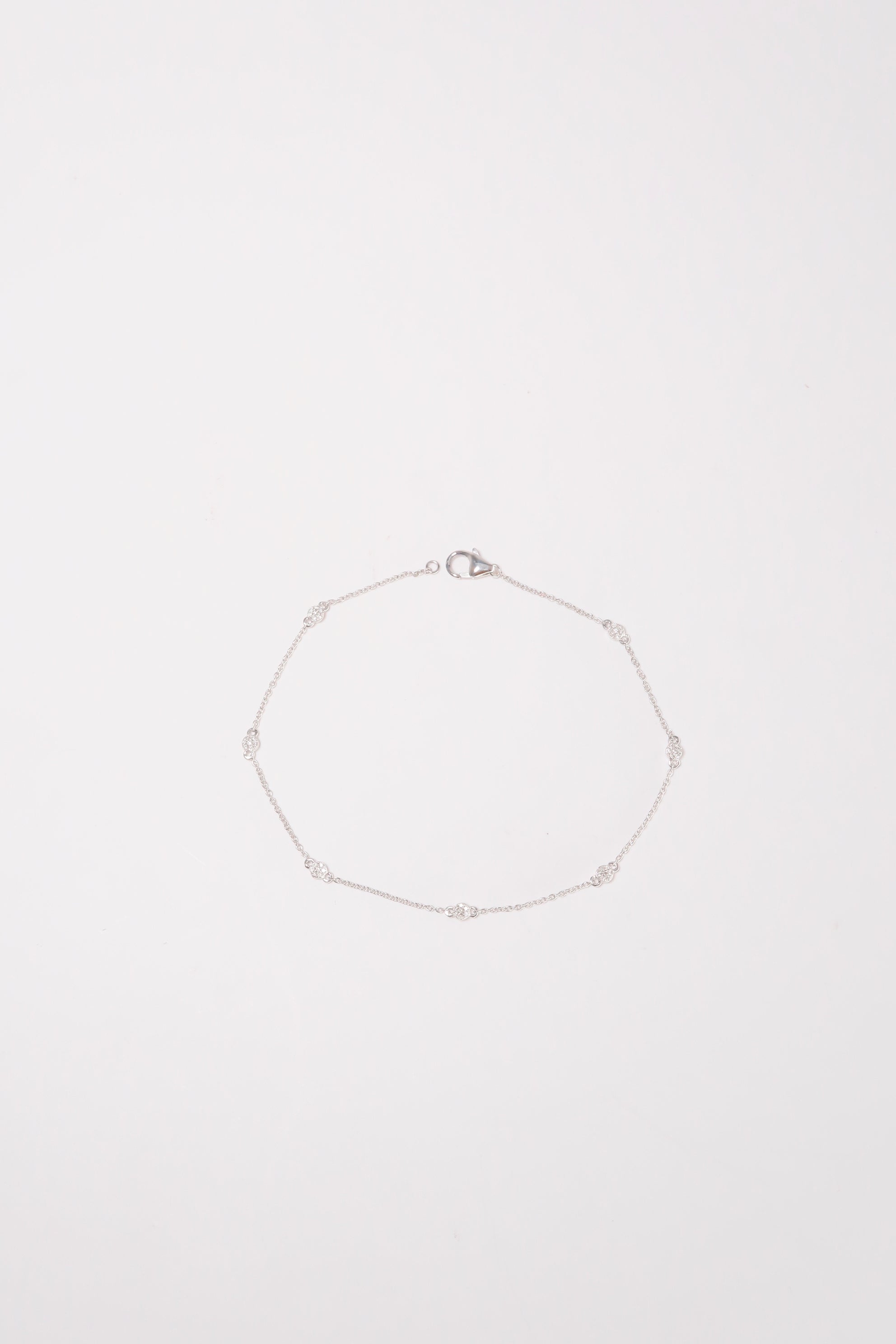 14K Solid Gold Natural Diamond Pave Chain Linked Bracelet - Pretty At Sam